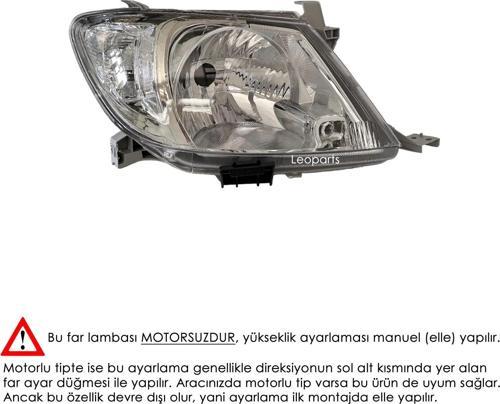 Hilux Vigo Far Lambası Sağ Beyaz Sinyalli (Manuel) 2009-2011 81130-0K180