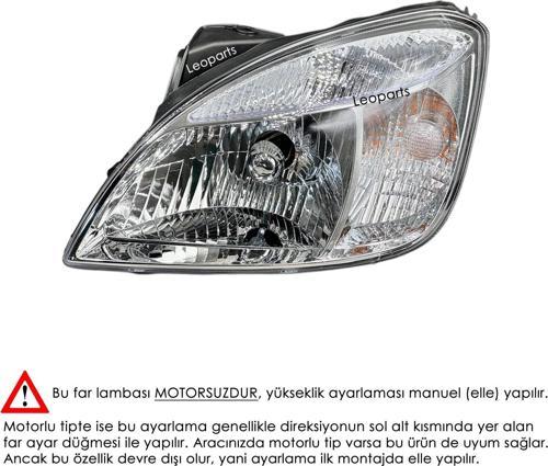 Kia Rio Far Lambası Sol (Manuel) 2006-2010 92101-1G020