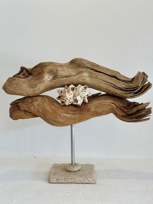 Sooboho Ahşap Driftwood Deniz Kabuğu Dekor Biblo