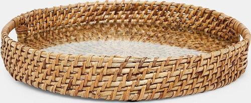 Sooboho Bambu Naturel Camlı Tepsi