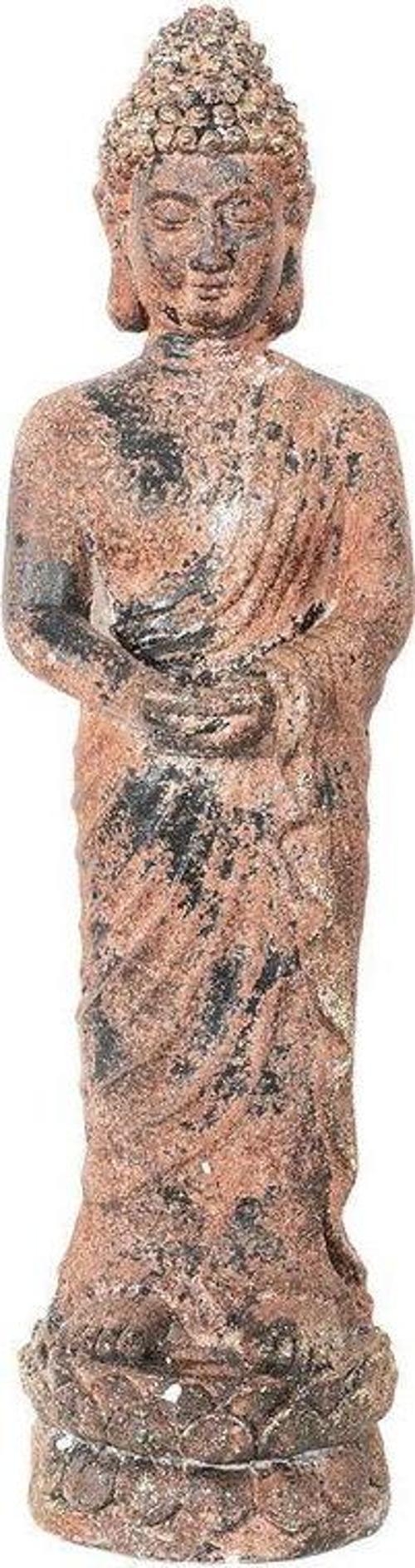 Sooboho Buddha Heykel Ayakta Duran 2 Kiremit Bronz Gold