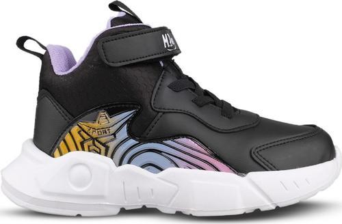 Büyük Kız Çocuk Sneaker Bot - Siyah-Mor, Bilek Boy