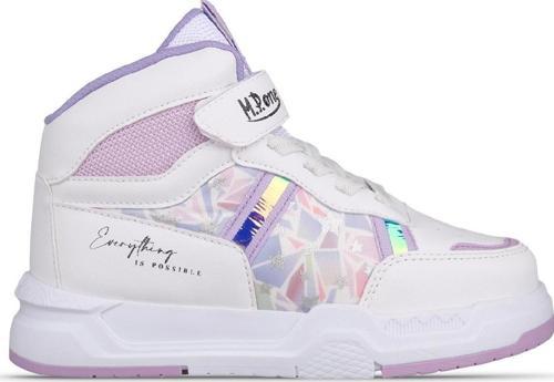 Büyük Kız Çocuk Sneaker Bot - Beyaz-Mor, Bilek Boy