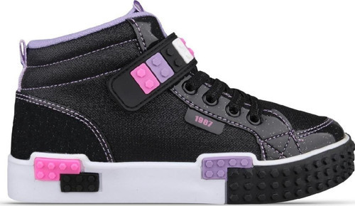 Büyük Kız Çocuk Sneaker Bot - Siyah-Pembe, Tekstil