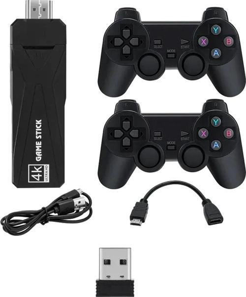Mobile 4K Android TV Stick ve Retro Game Konsol 10000 Oyunlu 64GB Siyah