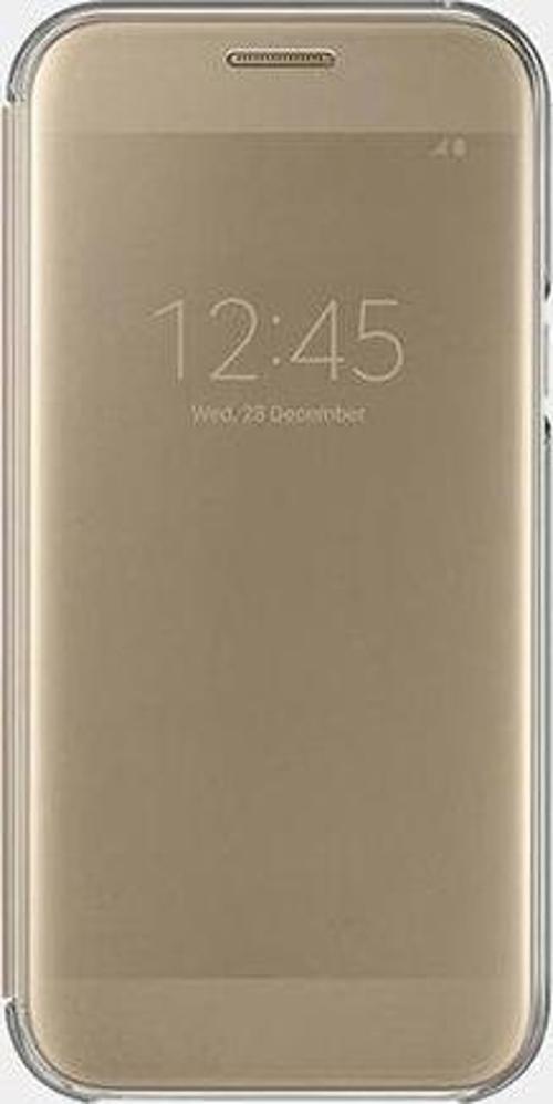 Galaxy A5(2017) ile Uyumlu Clear View Cover Kılıf Altın EF-ZA520CFEGWW