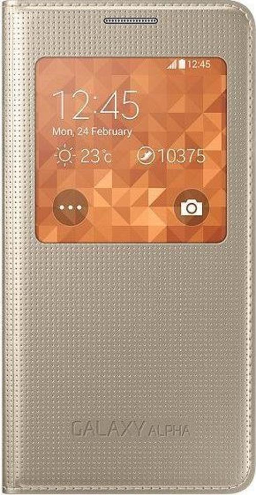 Galaxy Alpha G850 ile Uyumlu S View Kılıf Altın EF-CG850BFEGWW