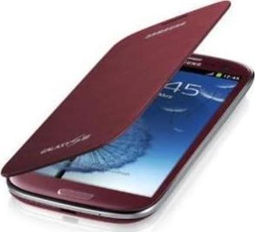 Galaxy S3 i9300 ile Uyumlu Flip Cover Kılıf EFC-1G6FRECSTD Kırmızı