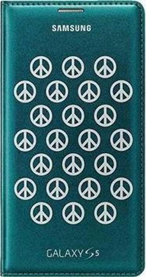 Galaxy S5 ile Uyumlu Moschino Flip Wallet Kılıf Mavi-Gümüş EF-WG900RBEGWW
