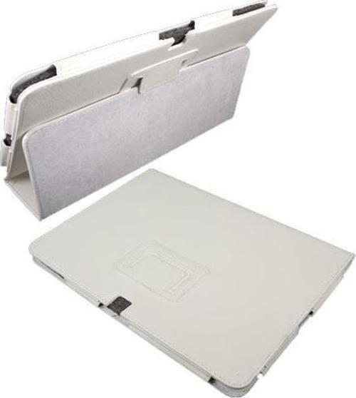 Acer Iconia Tab A700 ile Uyumlu Standlı Deri Kılıf Beyaz Renk