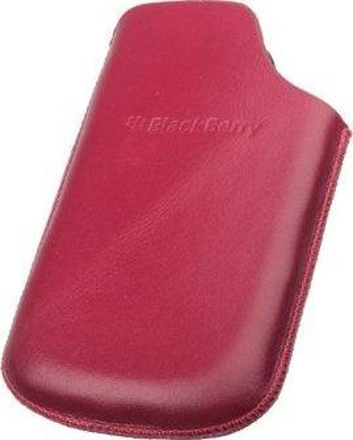 Blackberry 9700 ile Uyumlu Dik Kutu Deri Kılıf Kırmızı