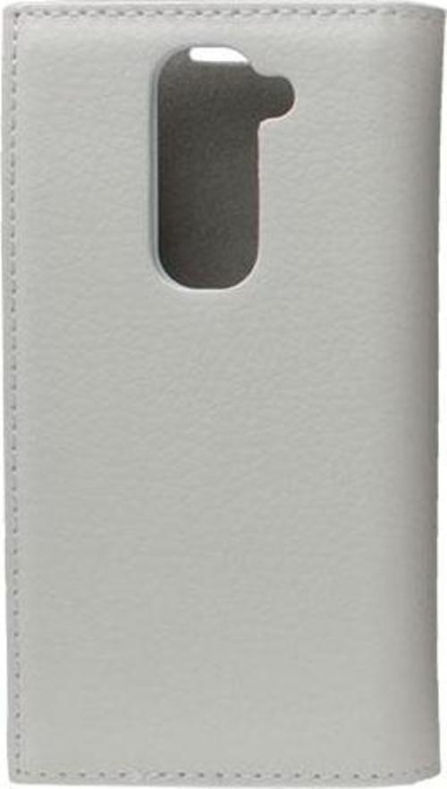 G2 Mini D610 ile Uyumlu Magnum Serisi Yan Model Kapaklı Kılıf Beyaz