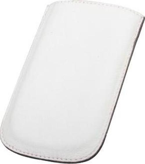 Galaxy Ace S5830 ile Uyumlu Çekmeli Deri Kılıf Beyaz