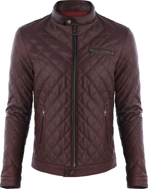 Kapitone Desenli Bordotafta Deri Mont-Es790 Bordo - Tafta 3XL