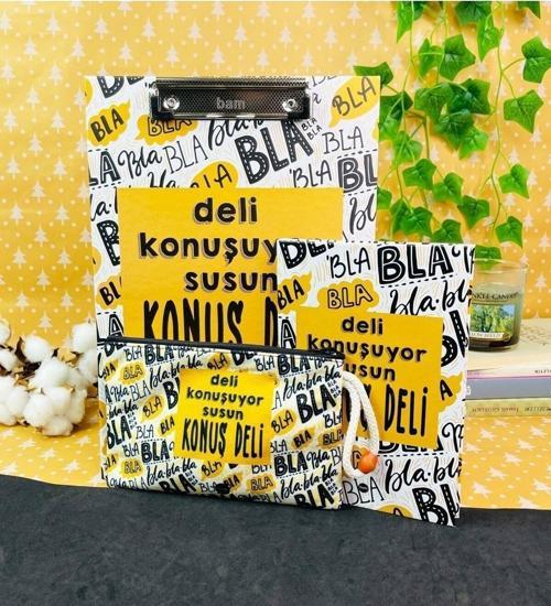 Deli Konuşuyor Susun Tasarımlı Sekreterlik Defter Ve Kalemlik Kırtasiye Seti