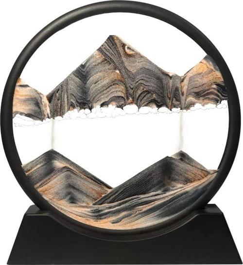 Hareketli Kum Sanatı Resim Sandscapes Yuvarlak Cam 3d Derin Deniz Kumu