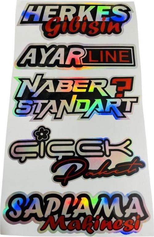 Hologramlı Karışık Motosiklet Sticker 14CM X 25CM