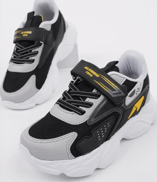 PANTER Kalın Taban Cırtlı ve Bağcıklı Unisex Çocuk Sneaker Spor Ayakkabı