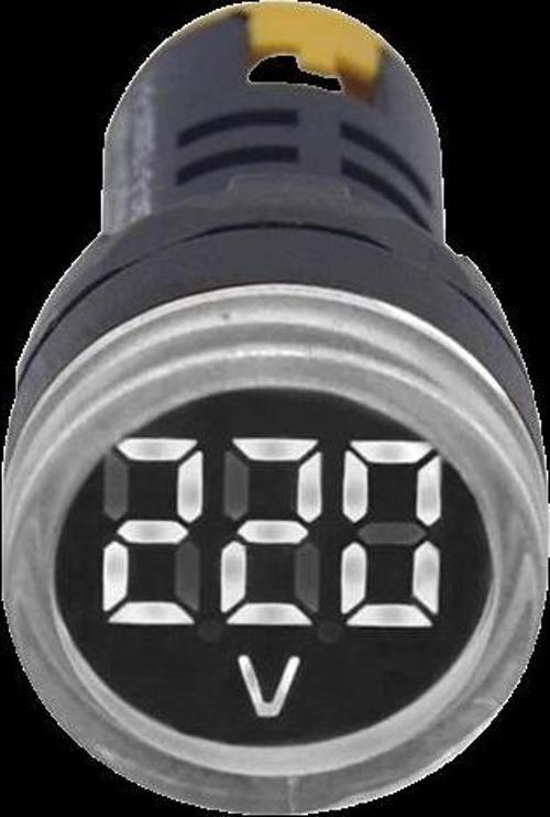 24v-550v Voltmetreli BEYAZ (şeffaf) Sİnyal Lambası 220v Göstergeli 22mm