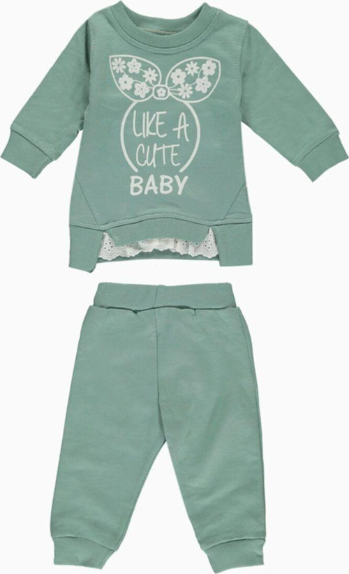 Cute Baby Kız Bebek Al Üst Penye 2Li Takım
