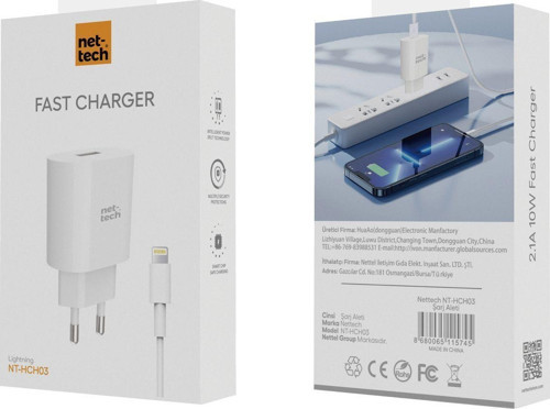 Nt-Hch03 10W Iphone Uyumlu Şarj Aleti (İphone 13 - 12 - 11 - X-8-7-6 Uyumlu) 2.1A Hızlı Şarj Aleti