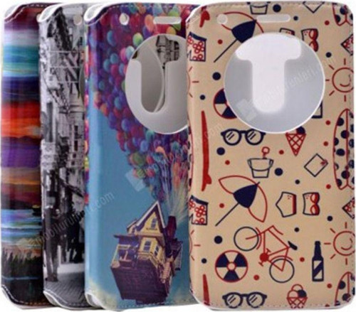 Lg G4 Mini Uyumlu Pencereli Kapaklı Kılıf - Desenli/Resimli
