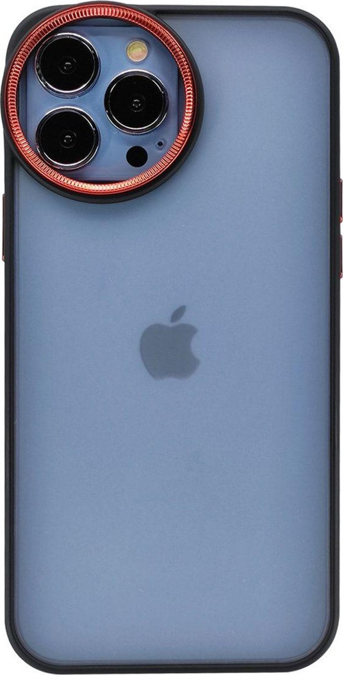 Iphone 13 Pro Uyumlu Master Silindir Seri Arka Koruma - Siyah-Kırmızı