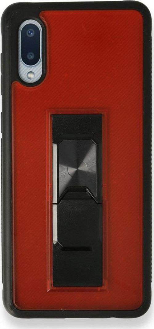 Samsung Galaxy A02 Uyumlu Microcase Mıknatıs Yüzüklü Arka Koruma Kılıf - Kırmızı