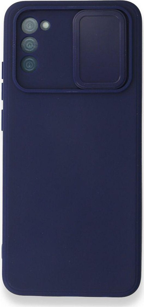 Samsung Galaxy A02S Uyumlu Kızaklı Kamera Korumalı Arka Koruma Kılıf - Lacivert
