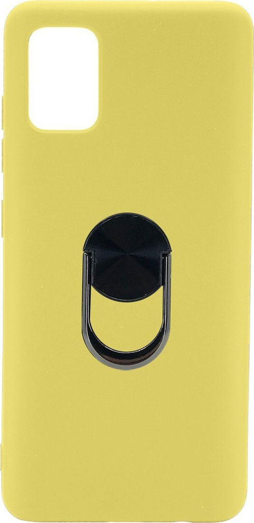 Samsung Galaxy A51 Uyumlu Leather Ring Nano Arka Koruma Kılıf - Sarı
