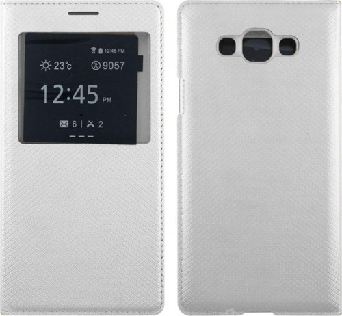 Samsung Galaxy E700 E7 2015 Uyumlu Rubber Kılıf Kapaklı Kılıf - Beyaz