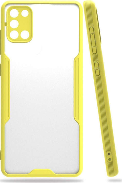 Samsung Galaxy A31 Uyumlu Platin Seri Arka Koruma Kılıf - Sarı