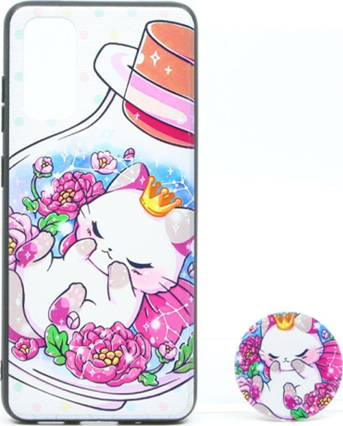 Samsung Galaxy S11E Uyumlu Desenli Popsocket Seri Arka Koruma Kılıf - Çeşitli Desen