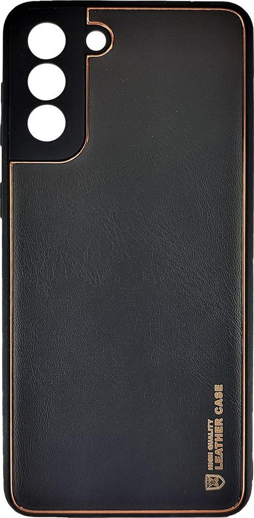 Samsung Galaxy S21 Plus Uyumlu Coco Leather Seri Arka Koruma Kılıf - Siyah