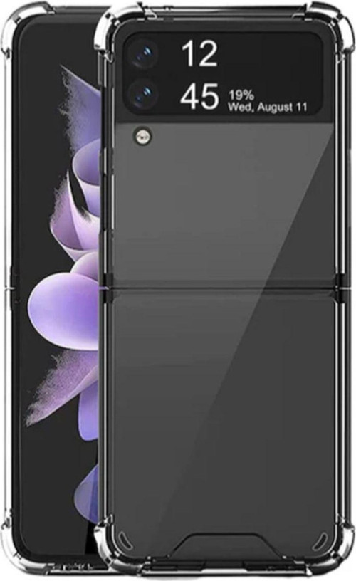 Samsung Galaxy Z Flip 3 Uyumlu Ultra Korumalı Arka Koruma Kılıf - Şeffaf