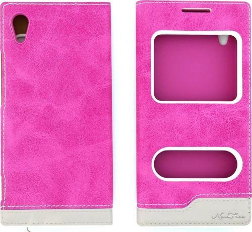 Sony Xperia Xa1 Uyumlu Pencereli Kapaklı Kılıf - Pembe