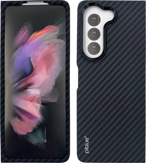 Samsung Galaxy Z Fold 5 Uyumlu Karbon Seri Arka Koruma Kılıf - Siyah
