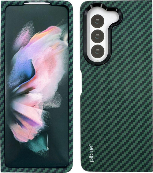 Samsung Galaxy Z Fold 5 Uyumlu Karbon Seri Arka Koruma Kılıf - Yeşil