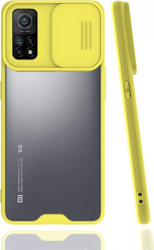 Xiaomi Mi 10T Uyumlu Platin Kamera Kızaklı Arka Koruma Kılıf - Sarı