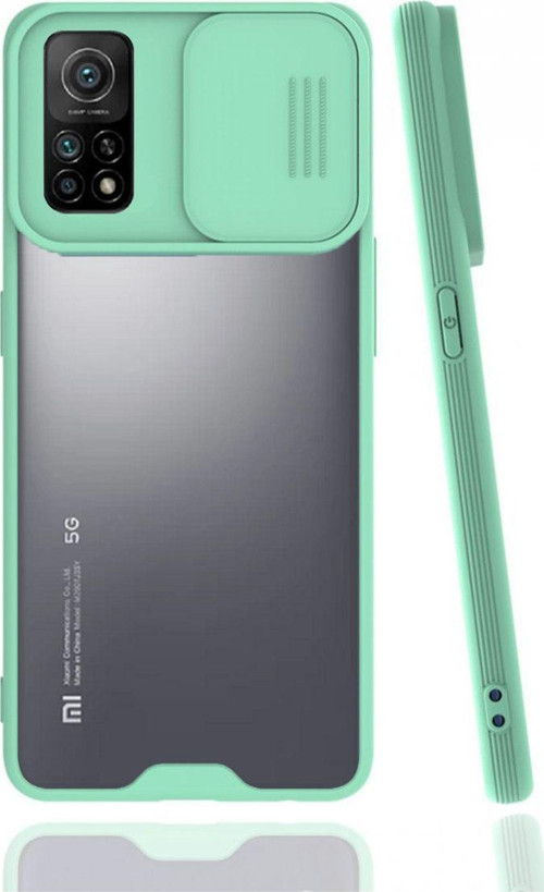 Xiaomi Mi 10T Uyumlu Platin Kamera Kızaklı Arka Koruma Kılıf - Su Yeşili
