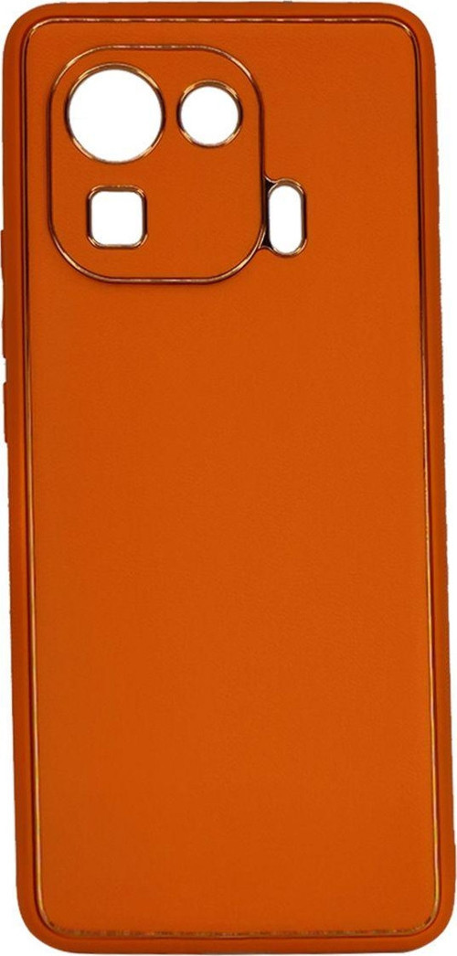 Xiaomi Mi 11 Pro Uyumlu Coco Leather Seri Arka Koruma Kılıf - Turuncu