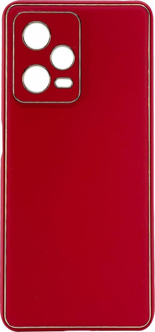 Xiaomi Redmi Note 12 Uyumlu Coco Leather Seri Arka Koruma Kılıf - Kırmızı