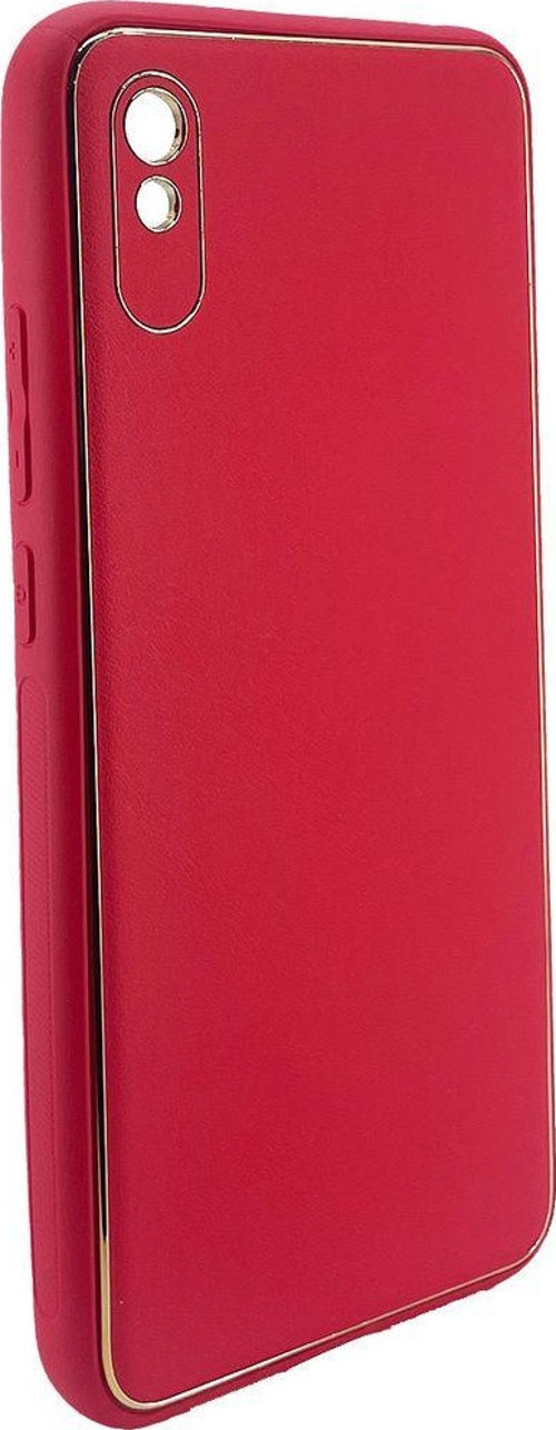 Xiaomi Redmi 9A Uyumlu Coco Leather Seri Arka Koruma Kılıf - Kırmızı