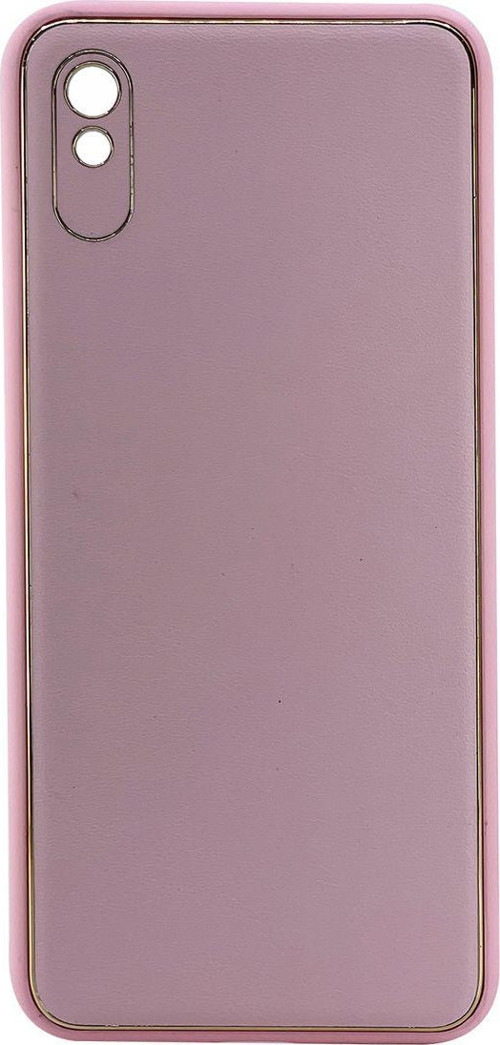 Xiaomi Redmi 9A Uyumlu Coco Leather Seri Arka Koruma Kılıf - Pembe