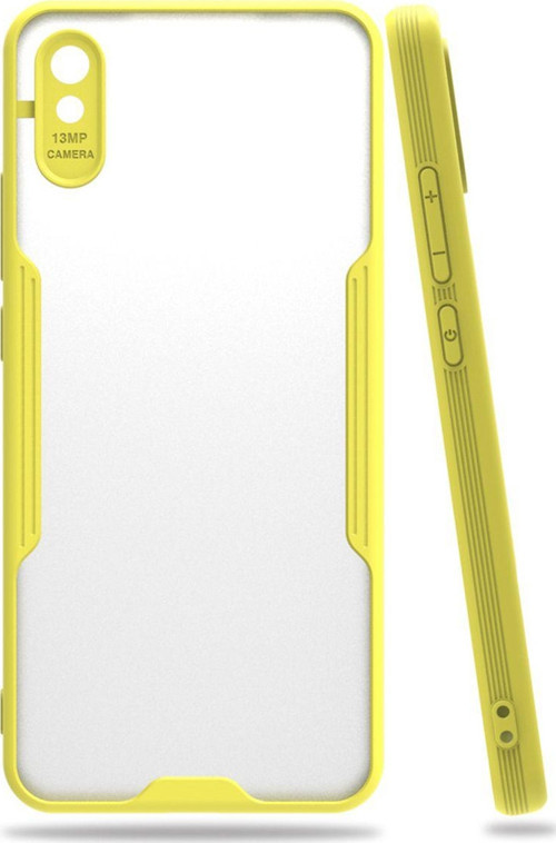 Xiaomi Redmi 9A Uyumlu Platin Seri Arka Koruma Kılıf - Sarı