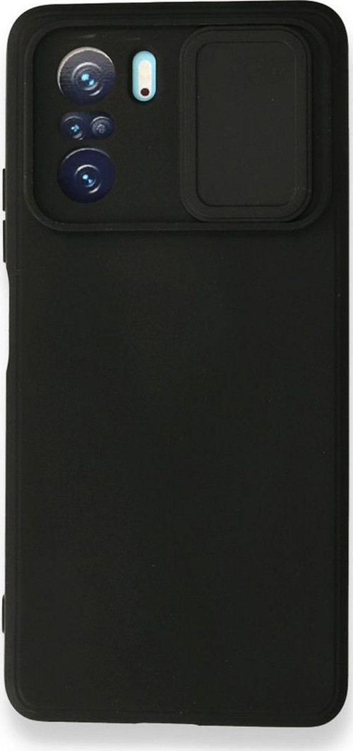 Xiaomi Poco F3 Uyumlu Kızaklı Kamera Korumalı Arka Koruma Kılıf - Siyah