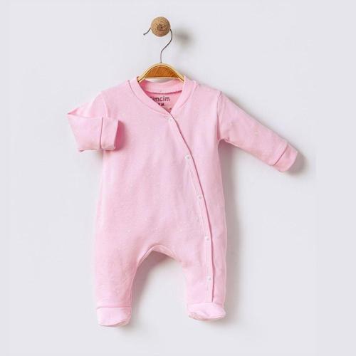 Yıldızlı Bebek Tulum Pembe 3-6 Ay