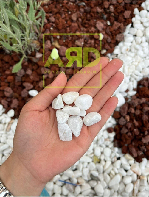 Dolomit Taşı 5 Kg 1-2 Cm Beyaz Dolomit Taş Dere Çakıl Taşı Bahçe Süs Taşı