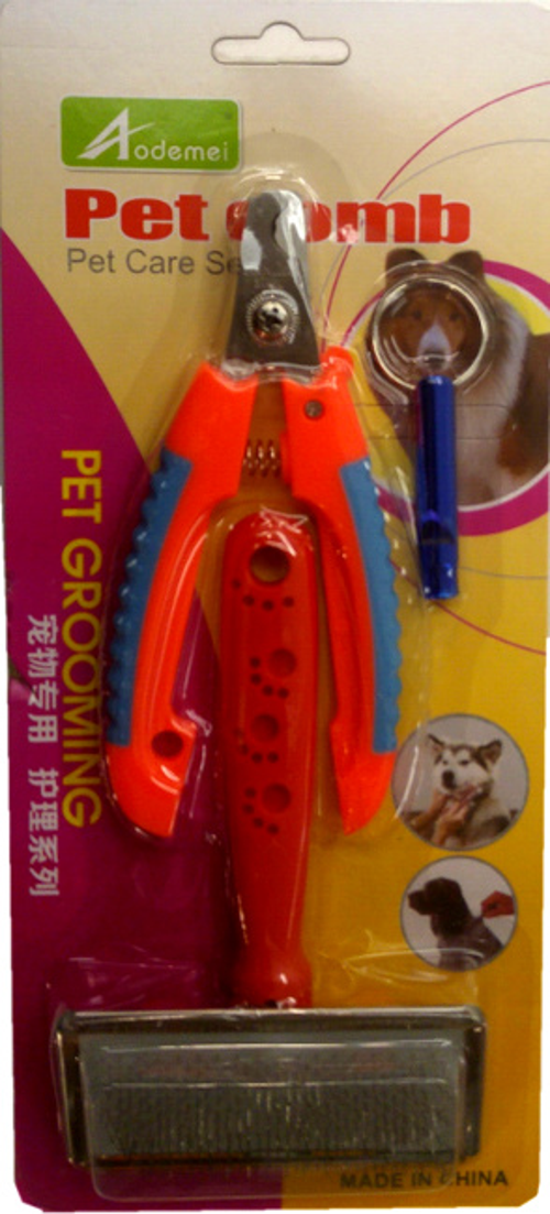 Köpekler İçin Tırnak makası + Tarak + Düdük 3 lü Set