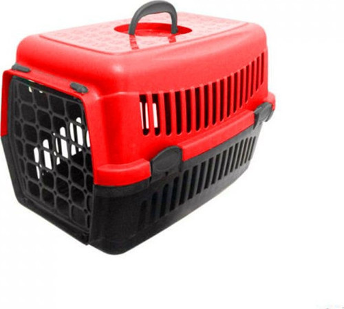 Plastik Kedi Köpek Taşıma Çantası 32,5 / 48 cm Kırmızı